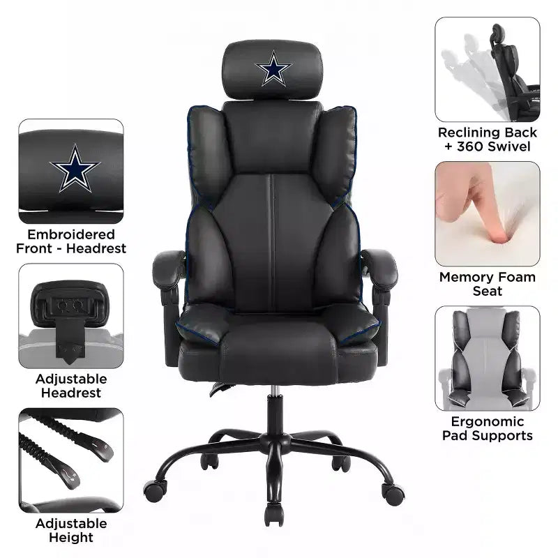 Chaise de bureau pivotante à dossier haut