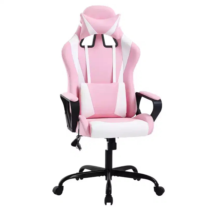 Chaise de jeu Fauteuil de bureau à dossier haut en cuir PU Chaise pivotante à roulettes