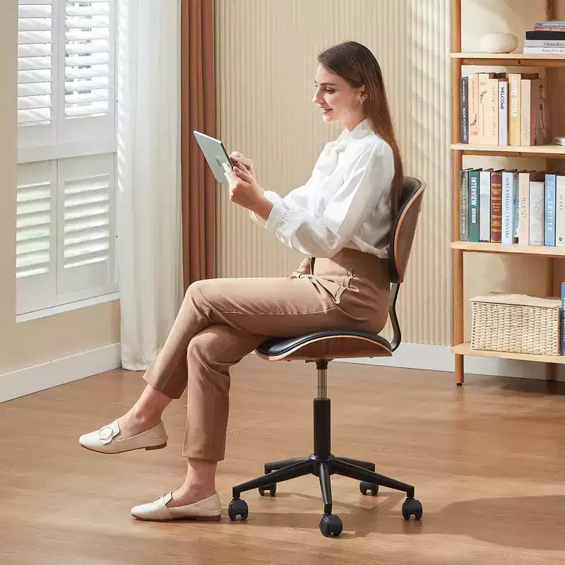 Chaise de bureau ergonomique sans accoudoirs, chaise de table confortable