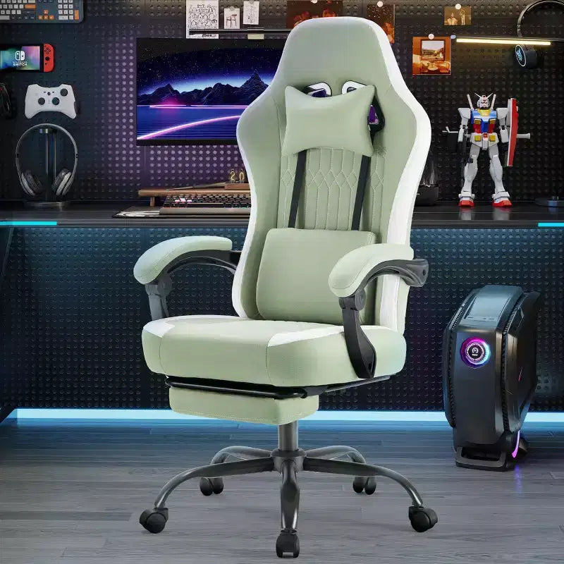 Chaise de bureau pivotante croisée en microfibre à roulettes