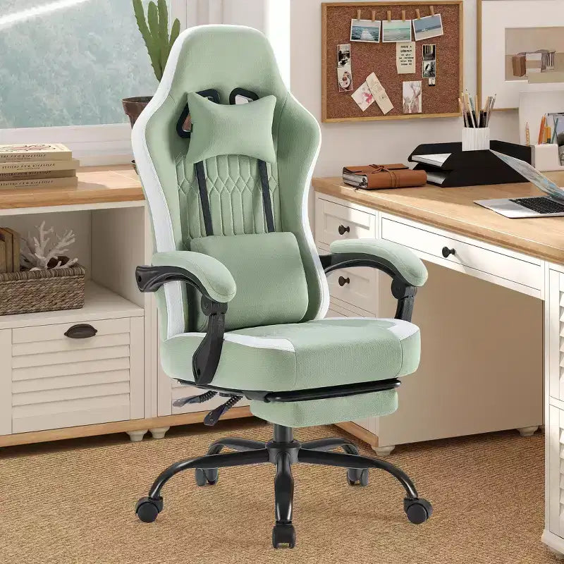 Chaise de bureau pivotante croisée en microfibre à roulettes