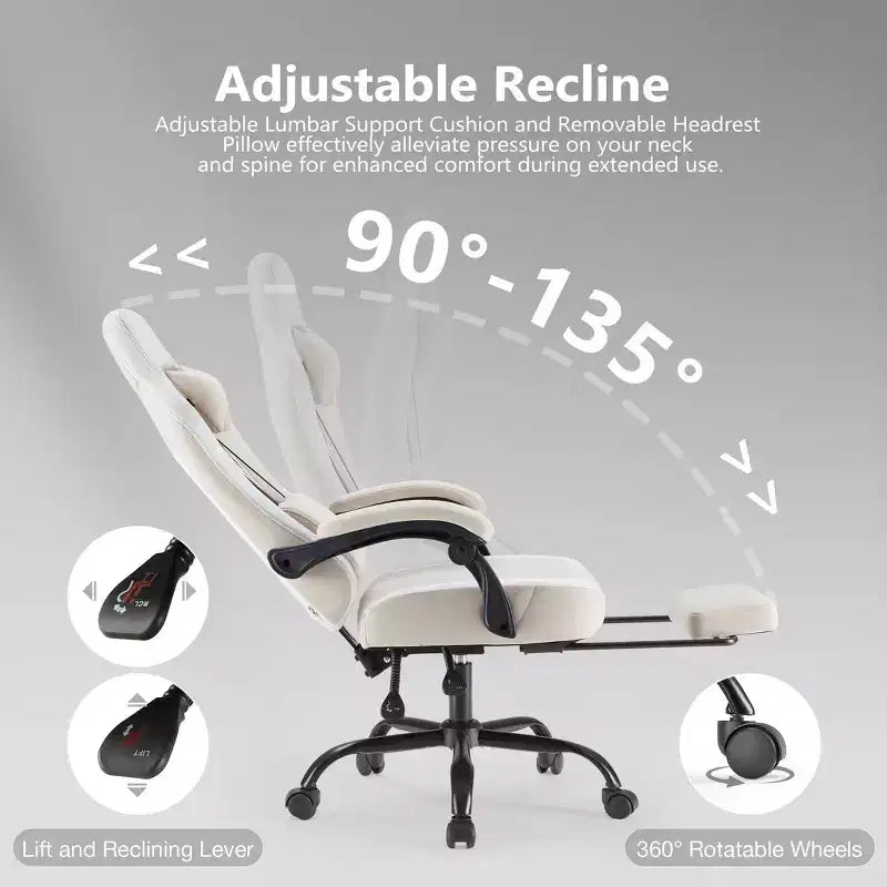 Chaise de bureau pivotante croisée en microfibre à roulettes