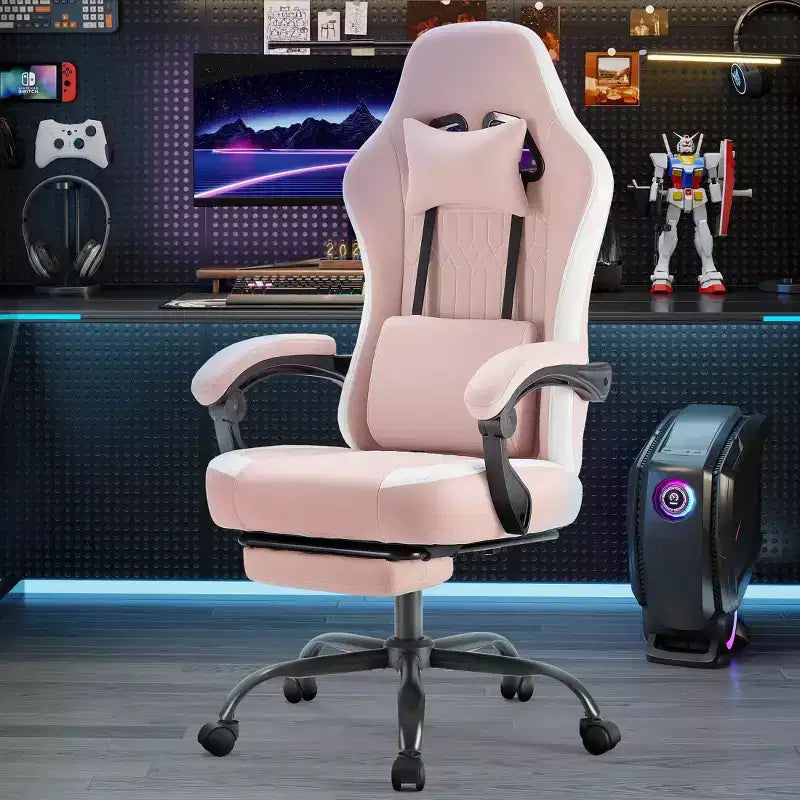 Chaise de bureau pivotante croisée en microfibre à roulettes