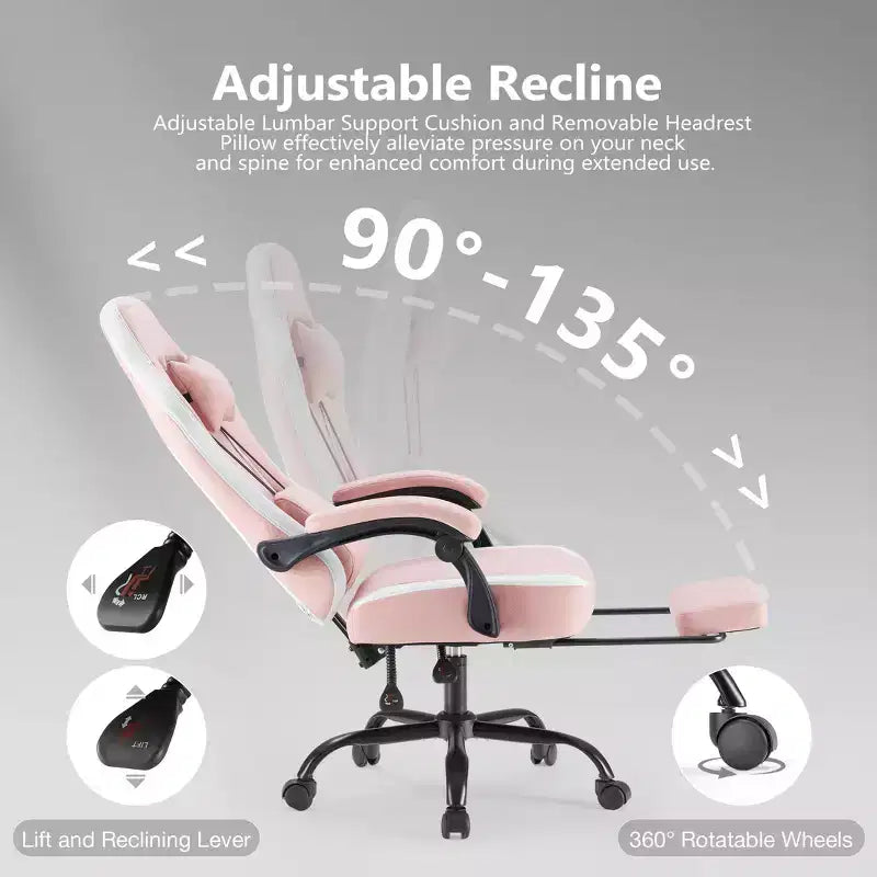 Chaise de bureau pivotante croisée en microfibre à roulettes