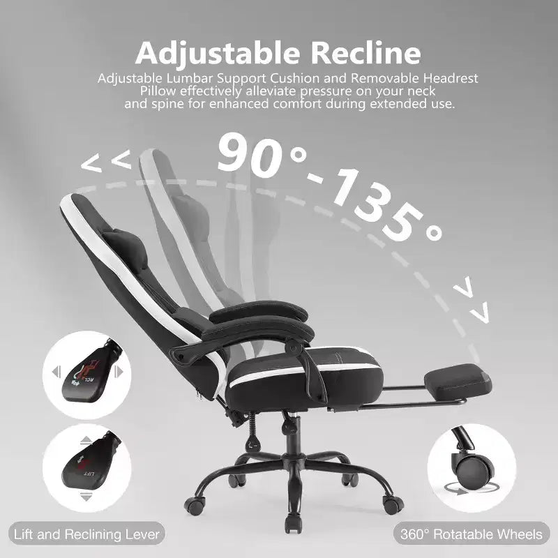 Chaise de bureau pivotante croisée en microfibre à roulettes