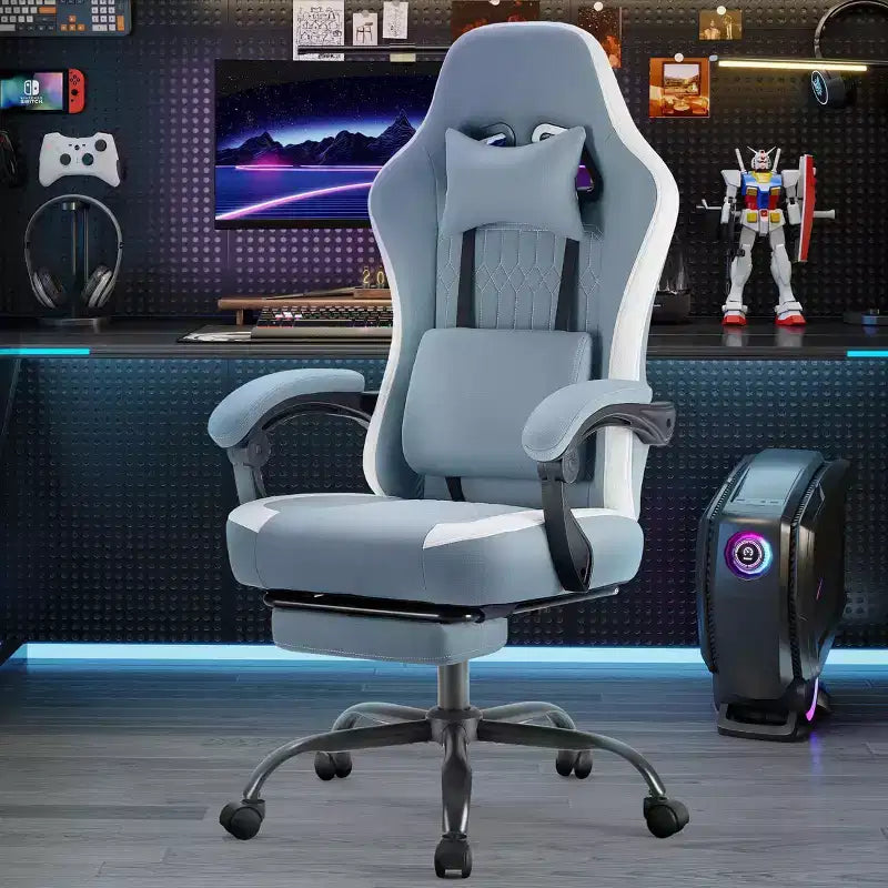 Chaise de bureau pivotante croisée en microfibre à roulettes