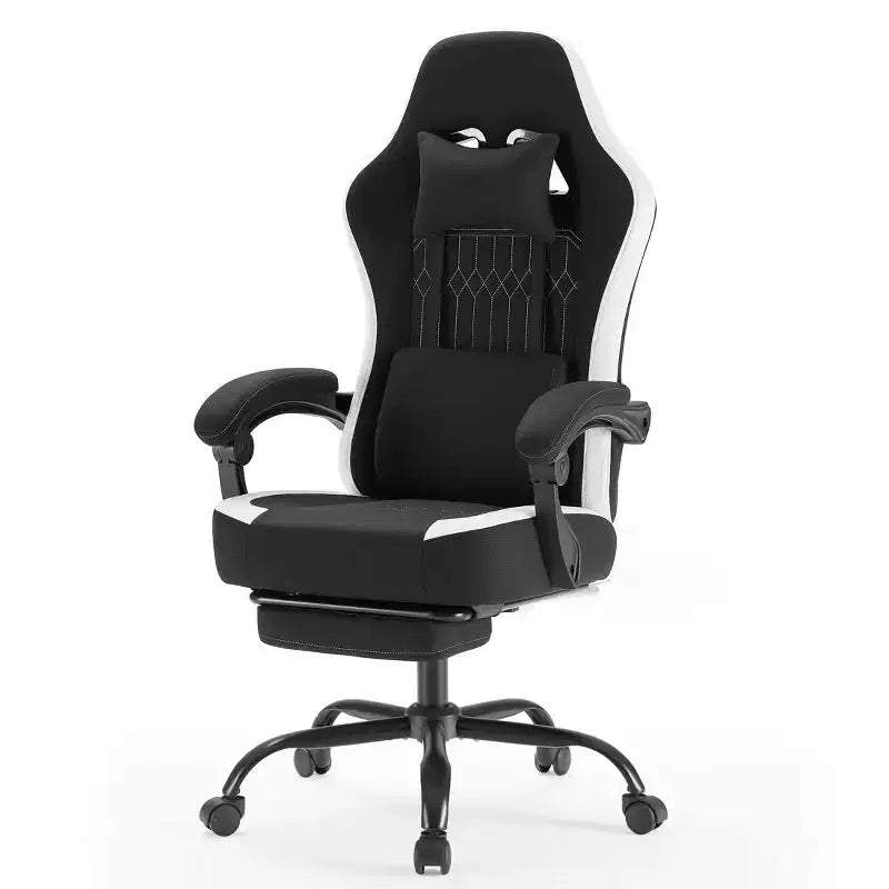 Chaise de bureau pivotante croisée en microfibre à roulettes