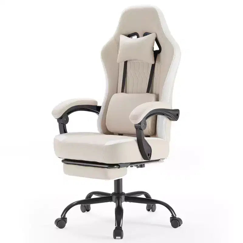Chaise de bureau pivotante croisée en microfibre à roulettes