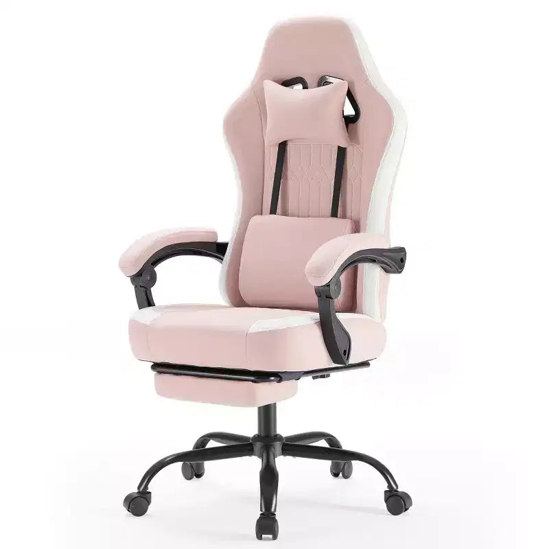 Chaise de bureau pivotante croisée en microfibre à roulettes