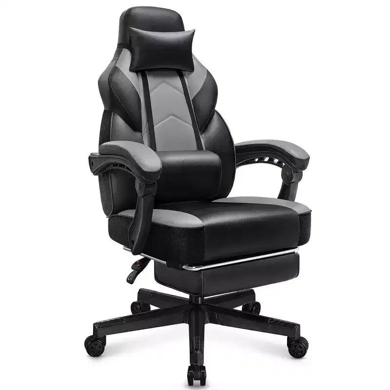 Chaises de gaming pour adultes avec repose-pieds, dossier haut et soutien lombaire massant