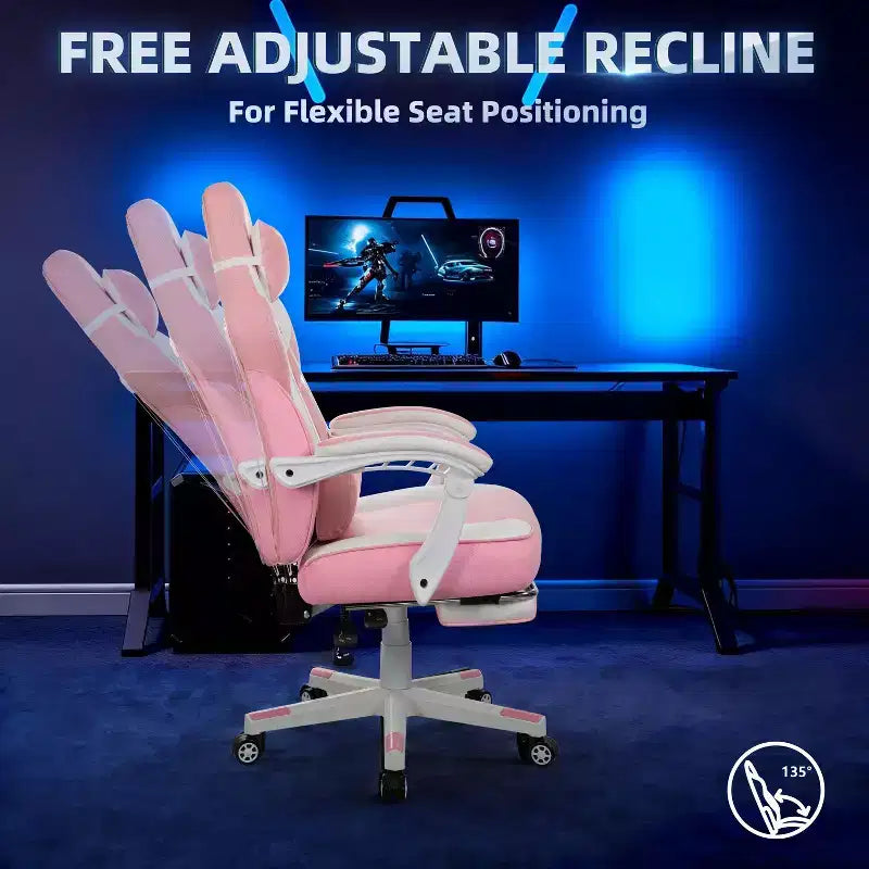 Chaises de gaming pour adultes avec repose-pieds, dossier haut et soutien lombaire massant
