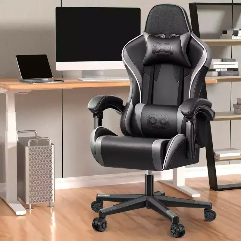 Fauteuil de bureau exécutif en cuir, fauteuil de bureau ergonomique avec support lombaire dossier haut