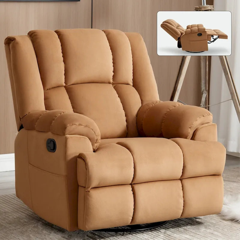 Fauteuil inclinable pivotant et berçant surdimensionné, Repose-pieds