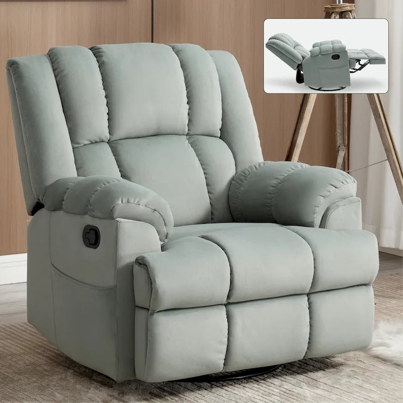 Fauteuil inclinable pivotant et berçant surdimensionné, Repose-pieds