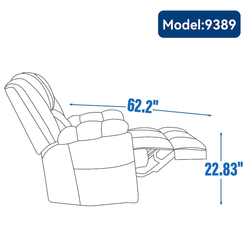 Fauteuil inclinable pivotant et berçant surdimensionné, Repose-pieds