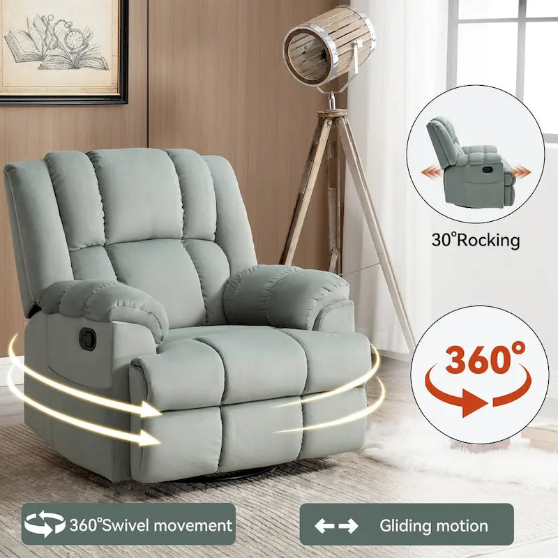 Fauteuil inclinable pivotant et berçant surdimensionné, Repose-pieds