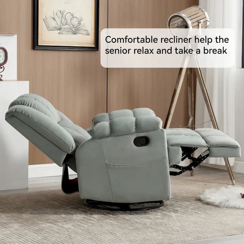 Fauteuil inclinable pivotant et berçant surdimensionné, Repose-pieds