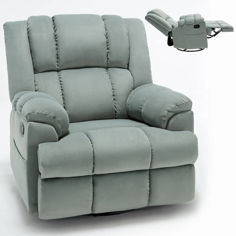 Fauteuil inclinable pivotant et berçant surdimensionné, Repose-pieds