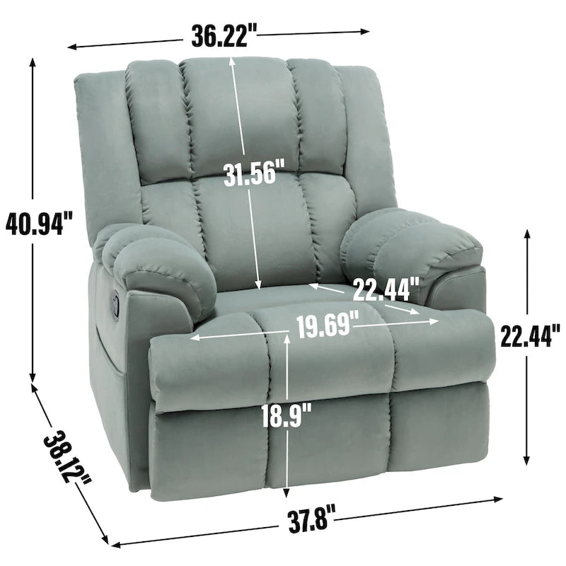 Fauteuil inclinable pivotant et berçant surdimensionné, Repose-pieds