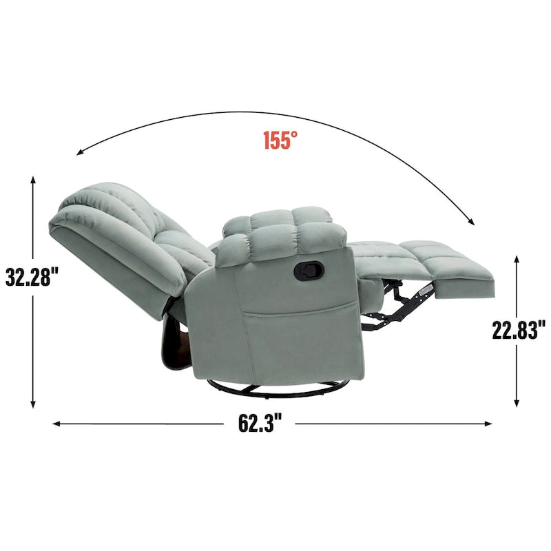 Fauteuil inclinable pivotant et berçant surdimensionné, Repose-pieds