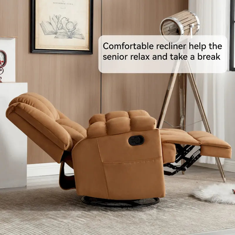 Fauteuil inclinable pivotant et berçant surdimensionné, Repose-pieds
