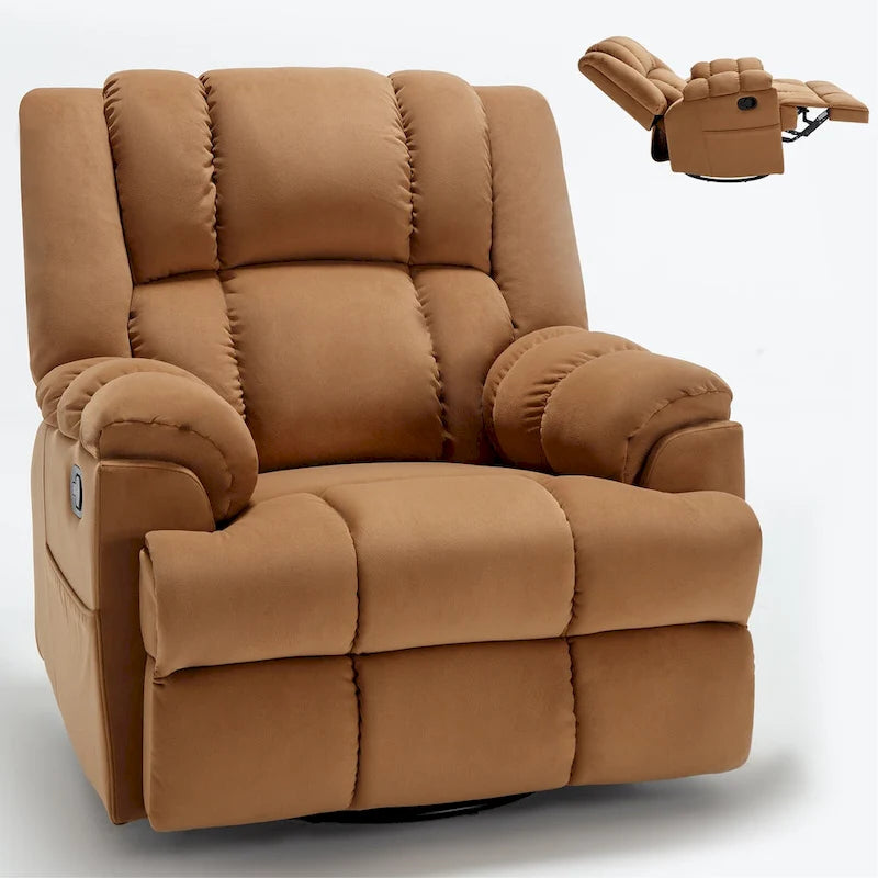 Fauteuil inclinable pivotant et berçant surdimensionné, Repose-pieds