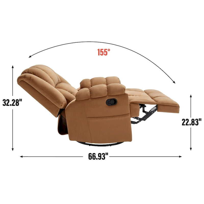 Fauteuil inclinable pivotant et berçant surdimensionné, Repose-pieds