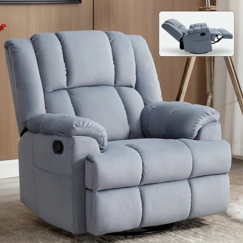 Fauteuil inclinable pivotant et berçant surdimensionné, Repose-pieds