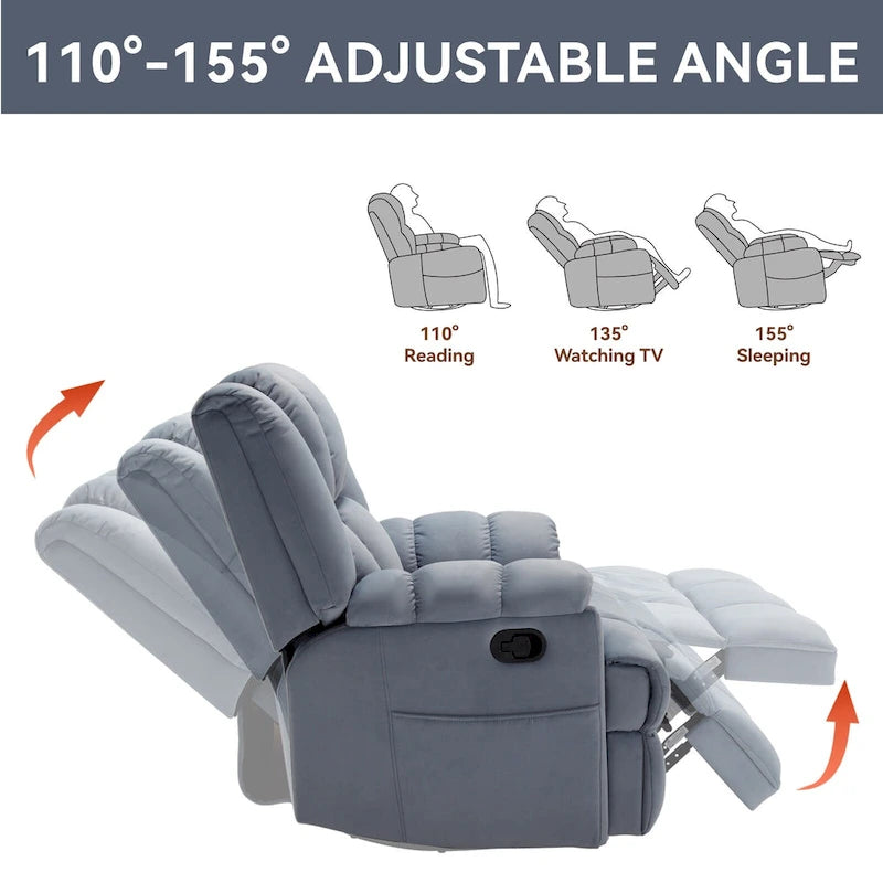 Fauteuil inclinable pivotant et berçant surdimensionné, Repose-pieds