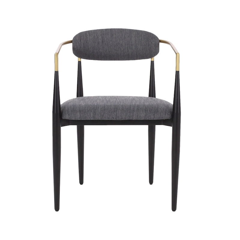 Chaises de salle à manger en fer rembourrées de tissu