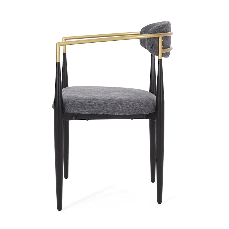 Chaises de salle à manger en fer rembourrées de tissu