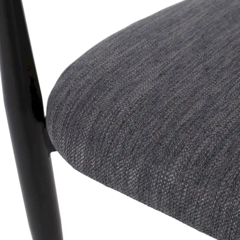 Chaises de salle à manger en fer rembourrées de tissu