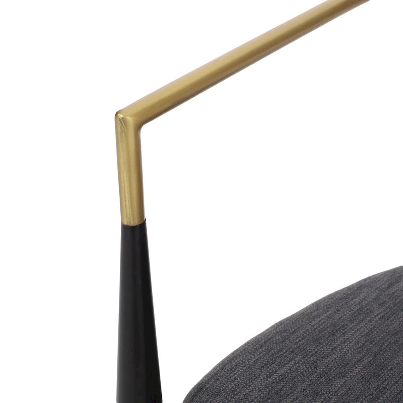 Chaises de salle à manger en fer rembourrées de tissu