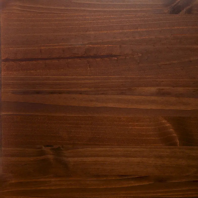 Commode en bois massif avec plateau en verre trempé