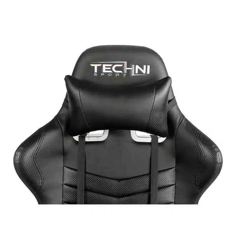 Chaise de jeu vidéo ergonomique de style baquet avec dossier haut, pivotante et réglable