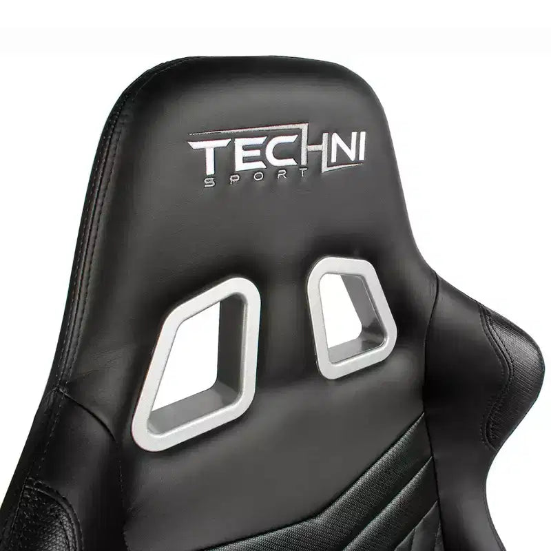 Chaise de jeu vidéo ergonomique de style baquet avec dossier haut, pivotante et réglable