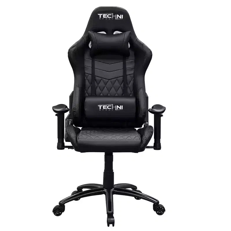 Chaise de jeu vidéo ergonomique de style baquet avec dossier haut, pivotante et réglable