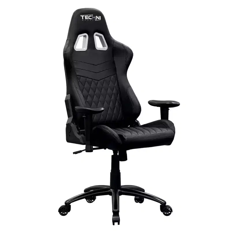 Chaise de jeu vidéo ergonomique de style baquet avec dossier haut, pivotante et réglable