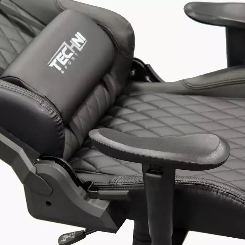 Chaise de jeu vidéo ergonomique de style baquet avec dossier haut, pivotante et réglable