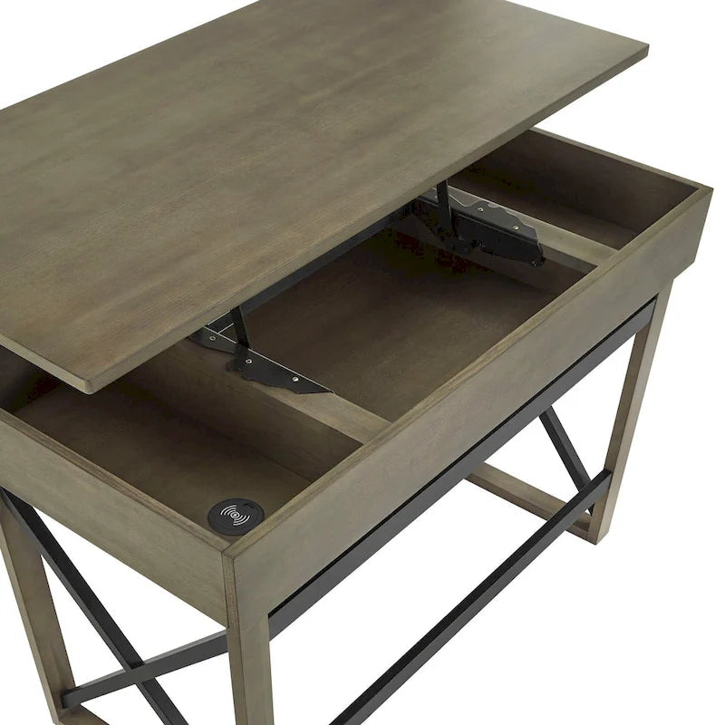 Bureau à plateau relevable avec station de charge