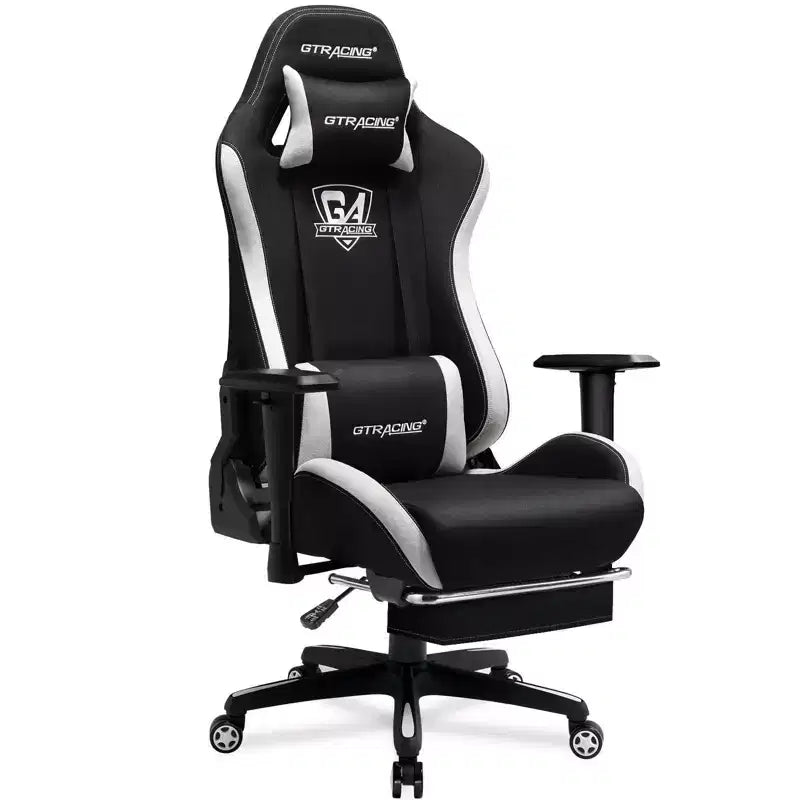 GTRACING Gaming Chair Fabric Height Adjustable Footrest Reclining Office Chair