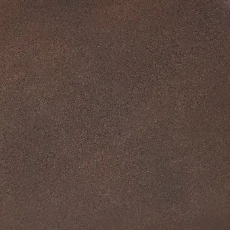 Pouffe carré en cuir véritable noir avec base en métal doré