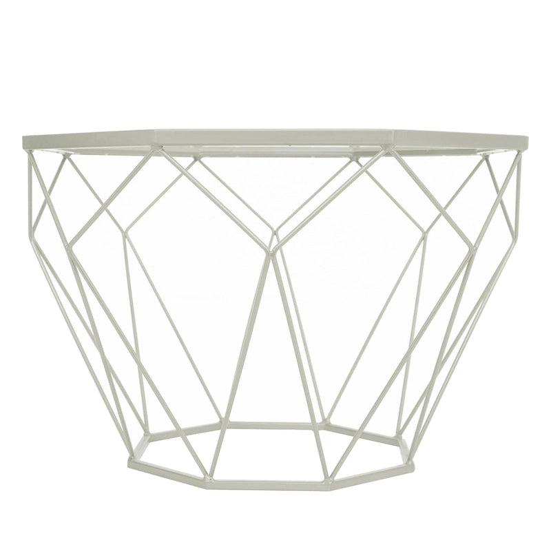 Table basse moderne octogonale avec plateau en verre trempé