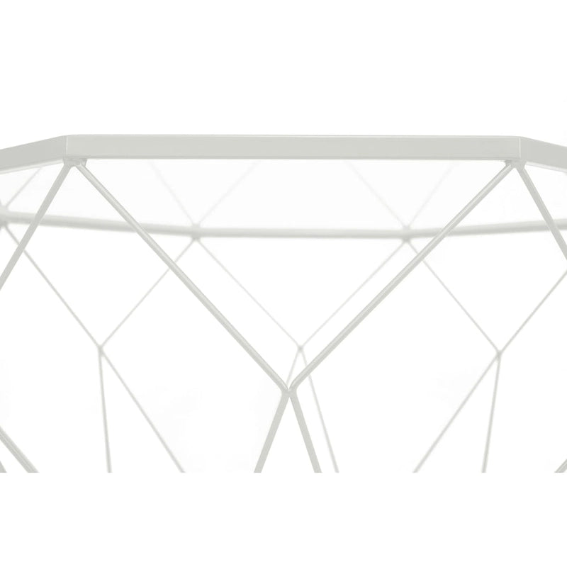 Table basse moderne octogonale avec plateau en verre trempé