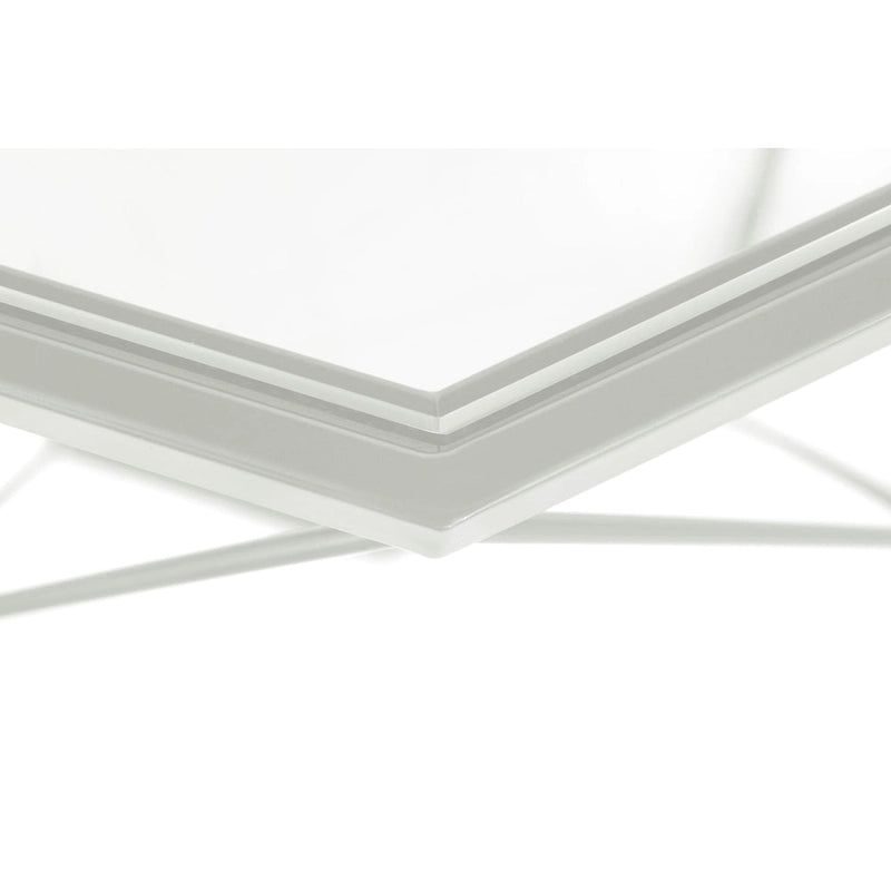 Table basse moderne octogonale avec plateau en verre trempé