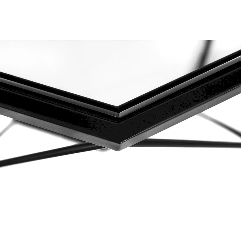 Table basse moderne octogonale avec plateau en verre trempé