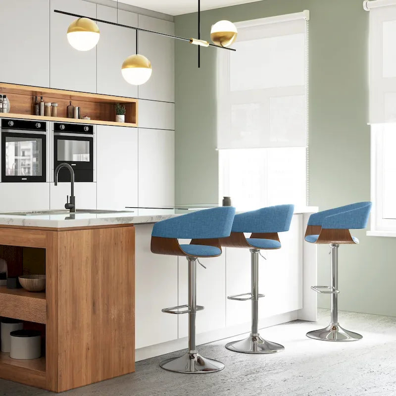 Tabouret de bar pivotant réglable de style Mid-Century Modern