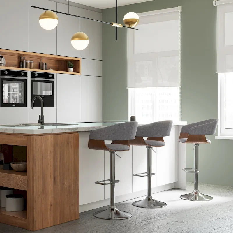 Tabouret de bar pivotant réglable de style Mid-Century Modern