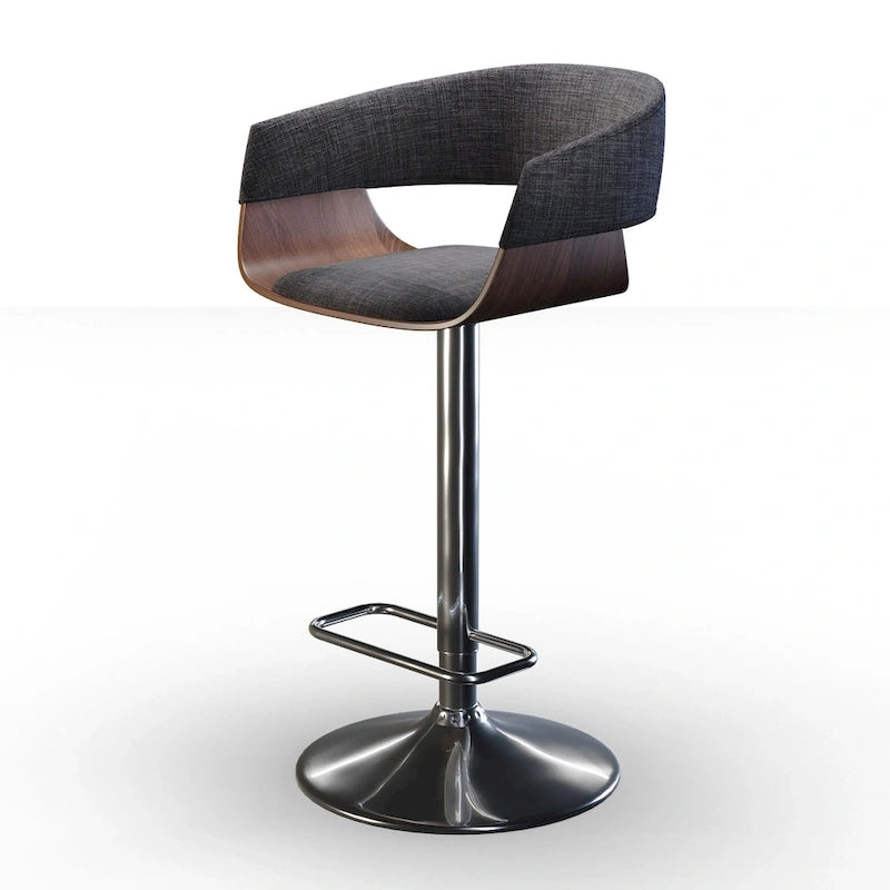 Tabouret de bar pivotant réglable de style Mid-Century Modern