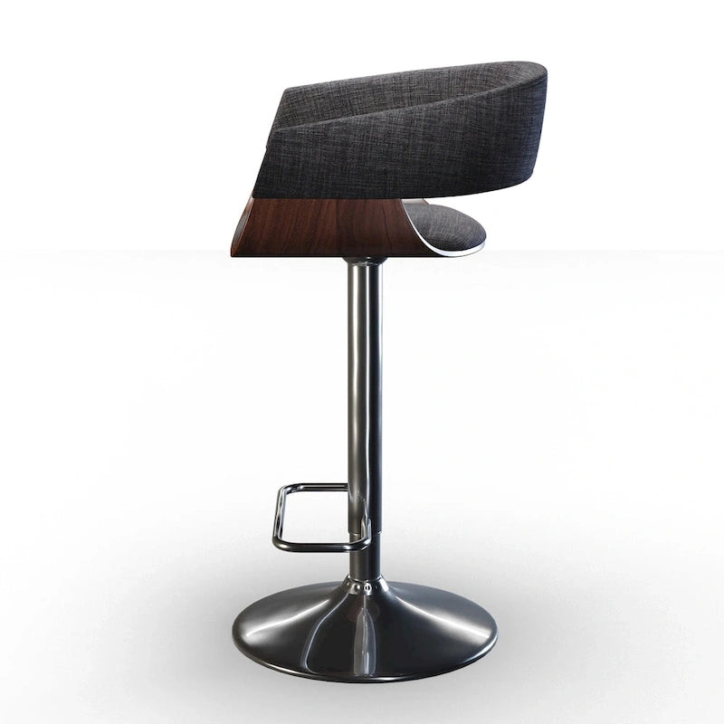 Tabouret de bar pivotant réglable de style Mid-Century Modern